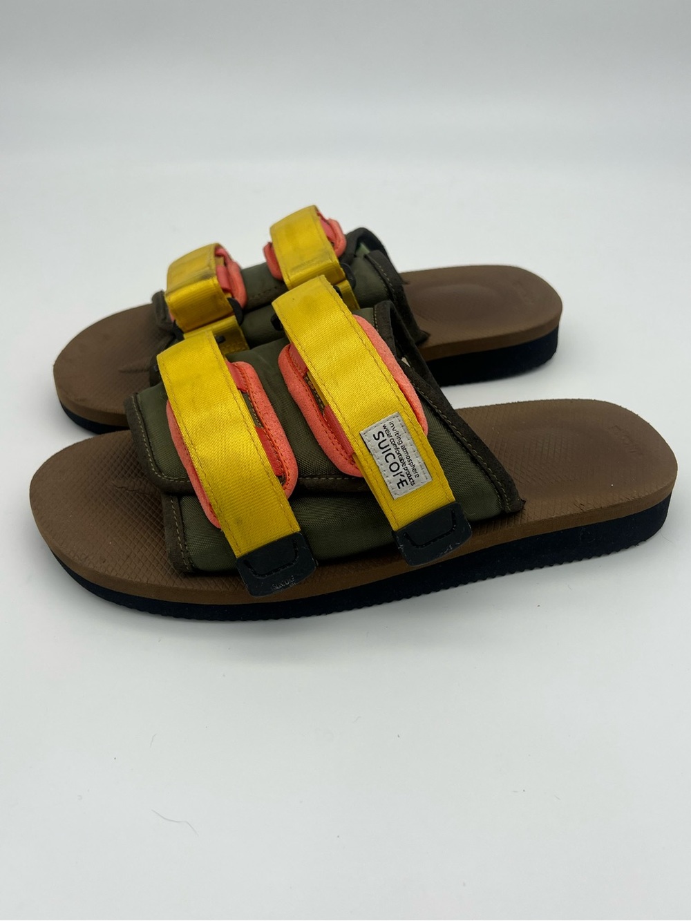 Suicoke Moto cab olive brown Nylon sandals Men’s size 8 Women’s size 10 shoes